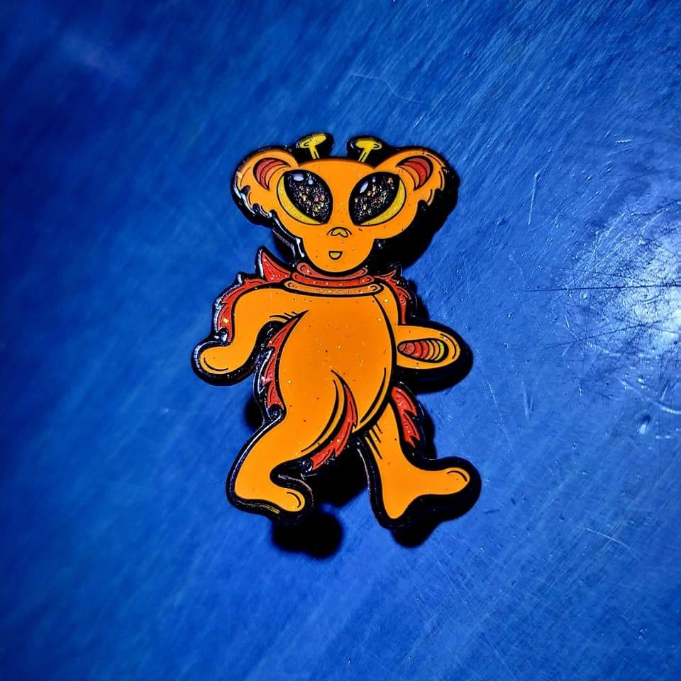 Orange Dancing Bear Sticker